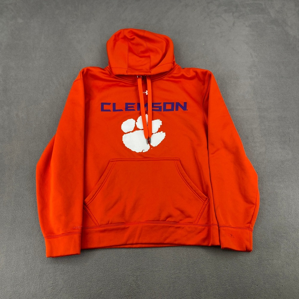 Under Armour Storm Clemson Tigers Hoodie Orange Fleece Sweatshirt Mens Medium